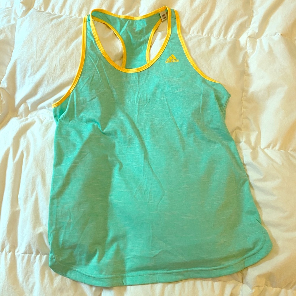 Adidas running tank aqua/yellow M